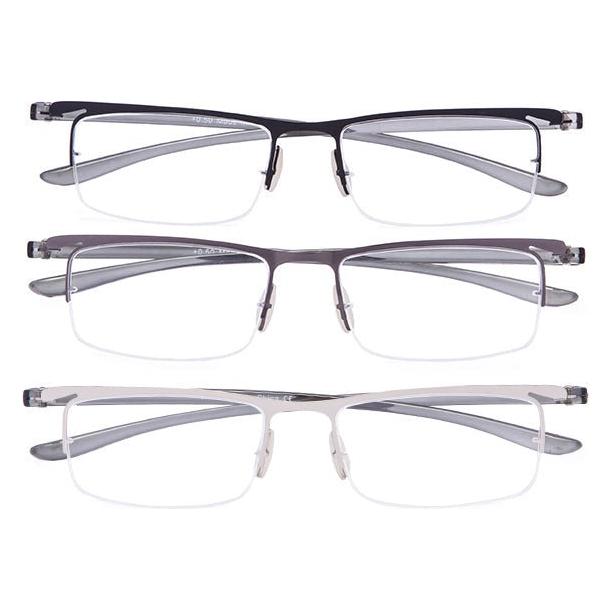 eyekeeper.com - 3 Pack Rectangle Reading Glasses Half Rim Classic 3-R15615