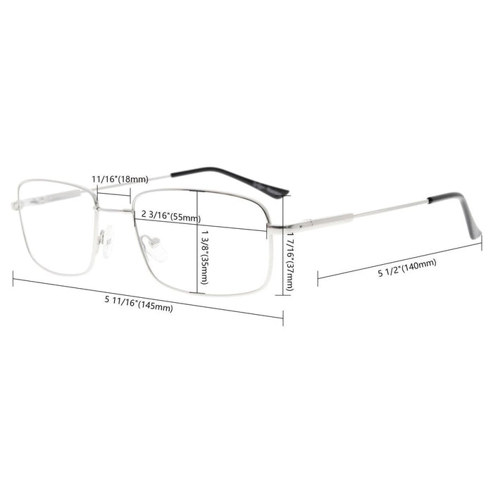 Eyekeeper.Com - 3 Pack Rectangle Reading Glasses Metal Readers R1701