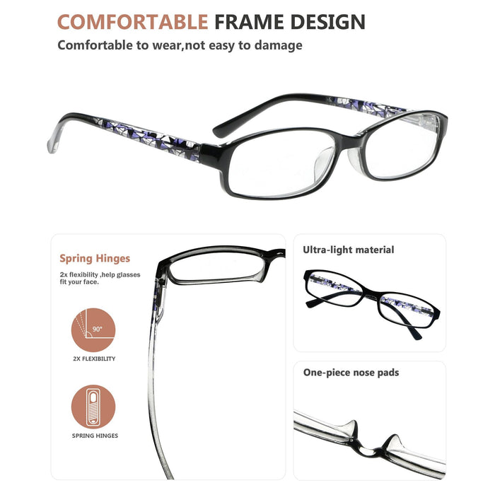 eyekeeper.com - 3 Pack Small Lens Reading Glasses with Pattern Temples R908