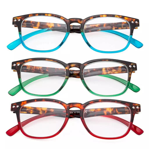 eyekeeper.com 3 Pack Rectangle Vintage Two-toned Reading Glasses R079D Eyeglasses