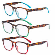 eyekeeper.com 3 Pack Rectangle Vintage Two-toned Reading Glasses R079D Eyeglasses