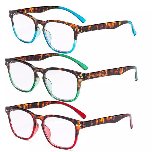 eyekeeper.com 3 Pack Rectangle Vintage Two-toned Reading Glasses R079D Eyeglasses