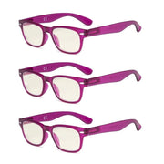 eyekeeper.com 3 Pack Retro Blue Light Filter Reading Glasses UVRFH4 Eyeglasses
