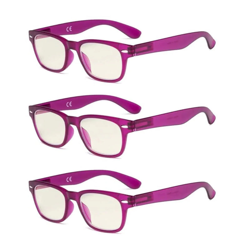 eyekeeper.com 3 Pack Retro Blue Light Filter Reading Glasses UVRFH4 Eyeglasses