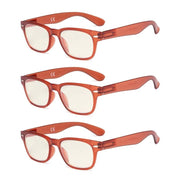 eyekeeper.com 3 Pack Retro Blue Light Filter Reading Glasses UVRFH4 Eyeglasses