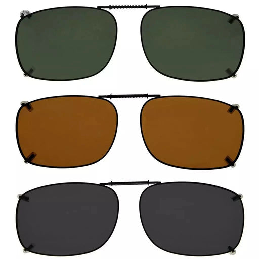 eyekeeper.com 3 Pack Retro Clip on Sunglasses Polarized C64 (54MMx37MM) Sunglasses