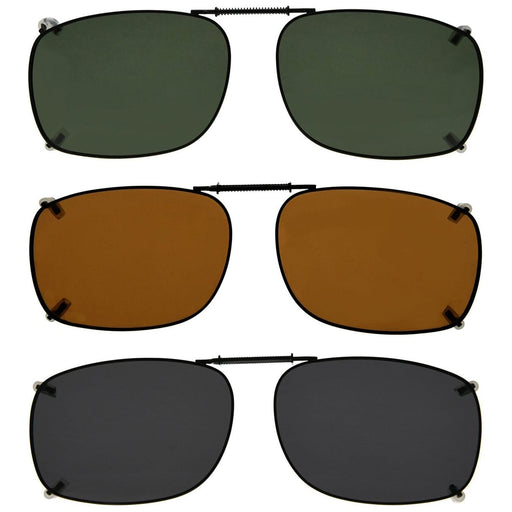 eyekeeper.com - 3 Pack Retro Clip on Sunglasses Polarized C64 (54MMx37MM)