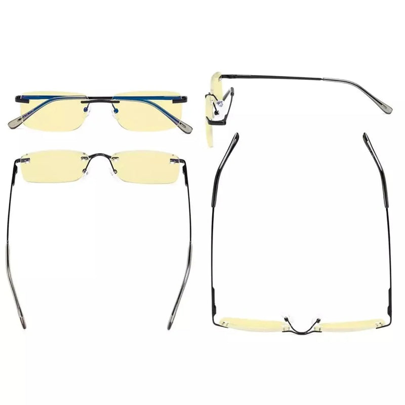 eyekeeper.com 3 Pack Rimless Blue Light Blocking Readers TMCG1612 Eyeglasses
