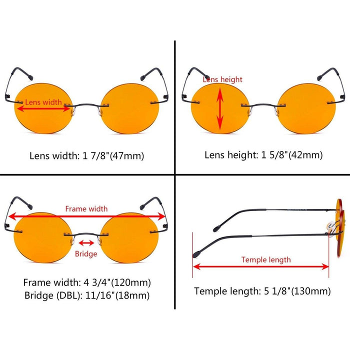 eyekeeper.com - 3 Pack Rimless Round Blue Light Blocking Reading Glasses DSWK26