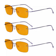 eyekeeper.com 3 Pack Rimless Blue Light Blocking Reading Glasses DSWK9905B Eyeglasses