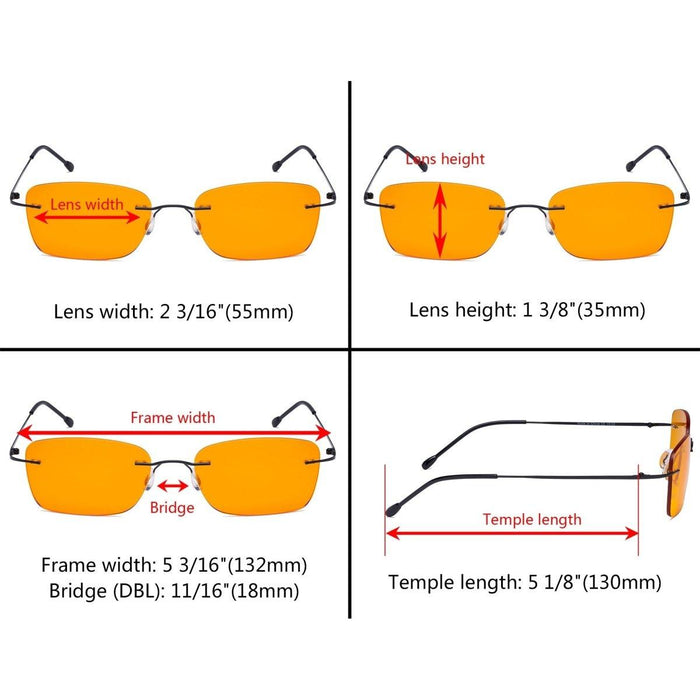 eyekeeper.com - 3 Pack Rimless Blue Light Blocking Reading Glasses DSWK9905B