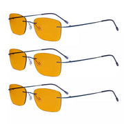 eyekeeper.com 3 Pack Rimless Blue Light Blocking Reading Glasses DSWK9905B Eyeglasses