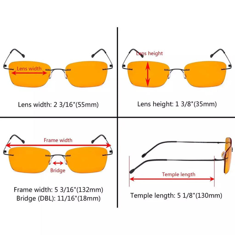 eyekeeper.com 3 Pack Rimless Blue Light Blocking Reading Glasses DSWK9905B Eyeglasses