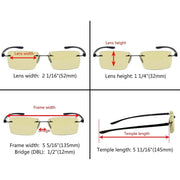 eyekeeper.com 3 Pack Rimless Blue Light Blocking Reading Glasses TMCG14003 Eyeglasses