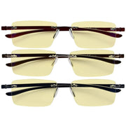 eyekeeper.com 3 Pack Rimless Blue Light Blocking Reading Glasses TMCG14003 Eyeglasses
