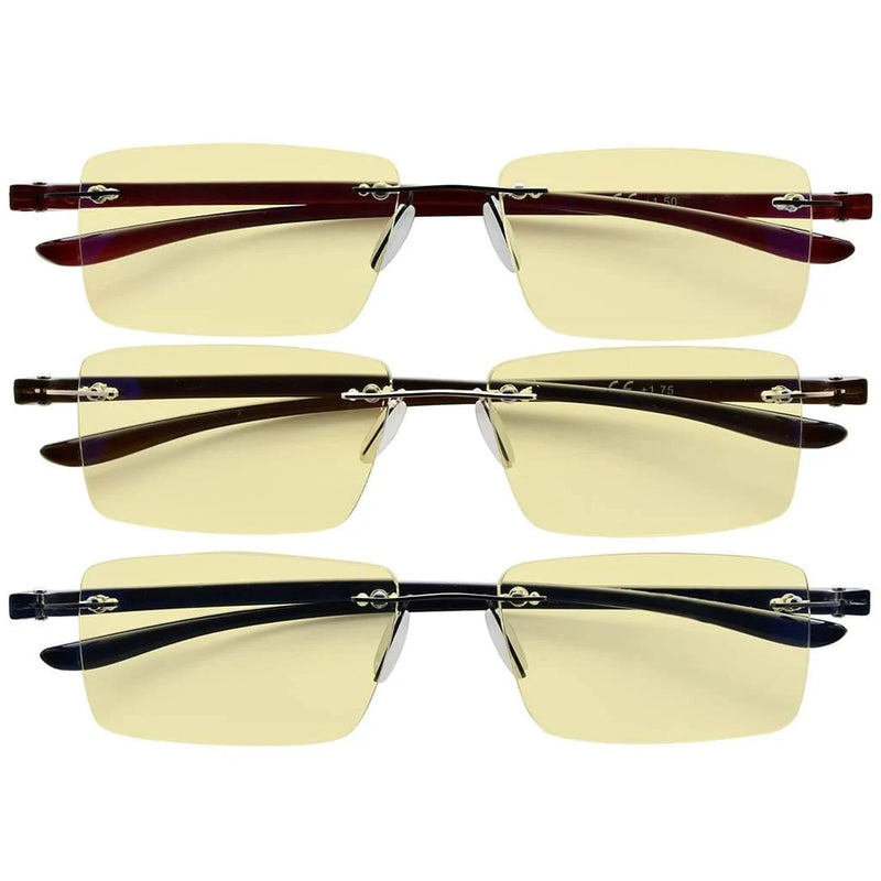 eyekeeper.com 3 Pack Rimless Blue Light Blocking Reading Glasses TMCG14003 Eyeglasses