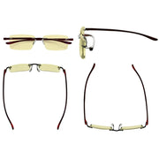 eyekeeper.com 3 Pack Rimless Blue Light Blocking Reading Glasses TMCG14003 Eyeglasses