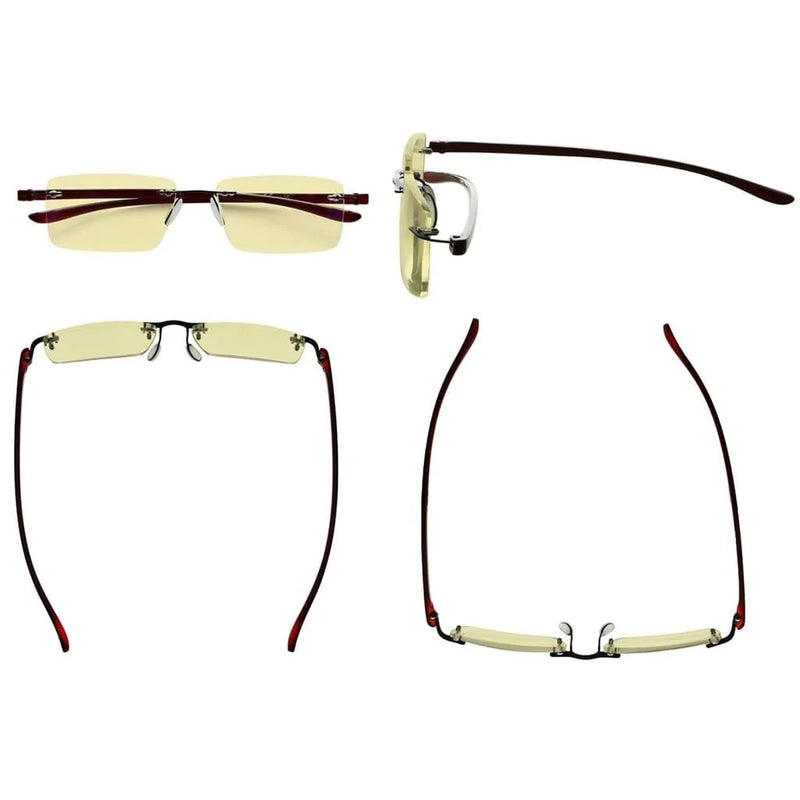 eyekeeper.com 3 Pack Rimless Blue Light Blocking Reading Glasses TMCG14003 Eyeglasses