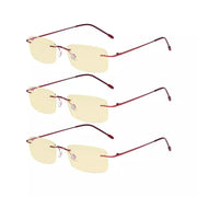 eyekeeper.com 3 Pack Rimless Blue Light Blocking Reading Glasses TMWK8 Eyeglasses