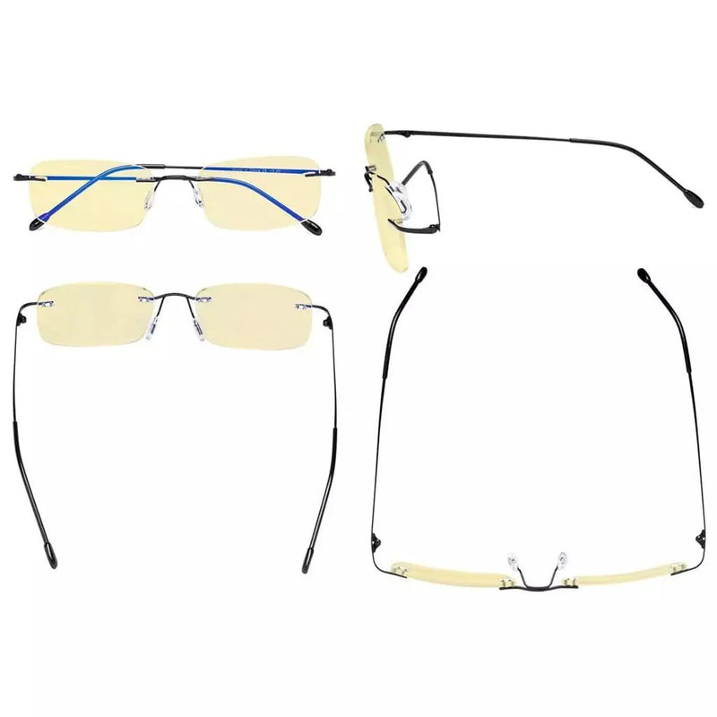 eyekeeper.com 3 Pack Rimless Blue Light Blocking Reading Glasses TMWK8 Eyeglasses