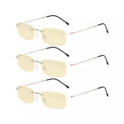 eyekeeper.com 3 Pack Rimless Blue Light Blocking Reading Glasses TMWK8 Eyeglasses