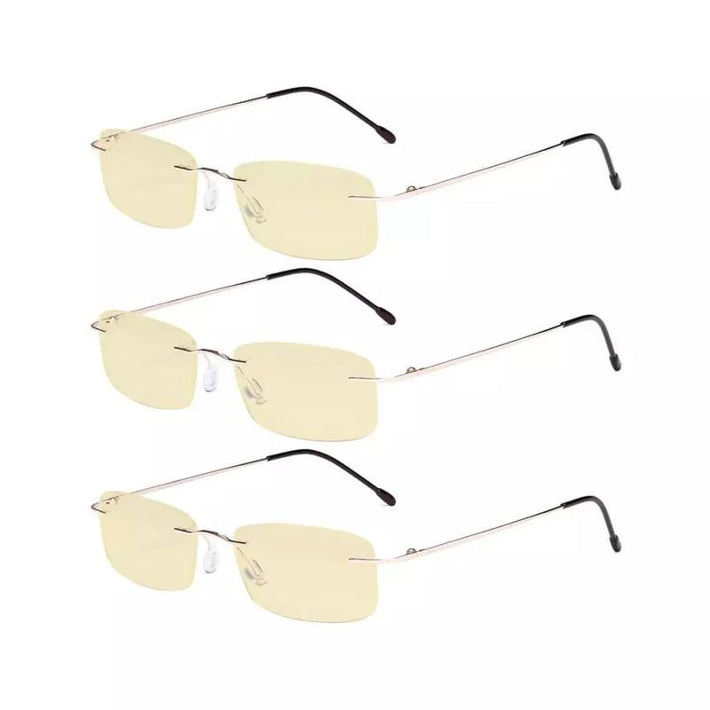 eyekeeper.com 3 Pack Rimless Blue Light Blocking Reading Glasses TMWK8 Eyeglasses