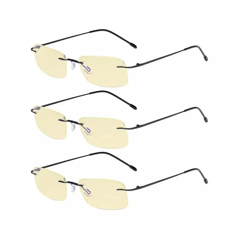 eyekeeper.com 3 Pack Rimless Blue Light Blocking Reading Glasses TMWK8 Eyeglasses