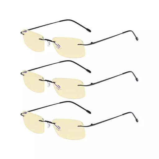 eyekeeper.com 3 Pack Rimless Blue Light Blocking Reading Glasses TMWK8 Eyeglasses