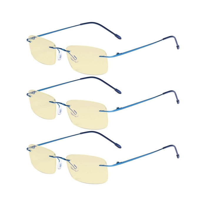 eyekeeper.com - 3 Pack Rimless Blue Light Blocking Reading Glasses TMWK8