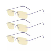 eyekeeper.com 3 Pack Rimless Blue Light Blocking Reading Glasses TMWK8 Eyeglasses