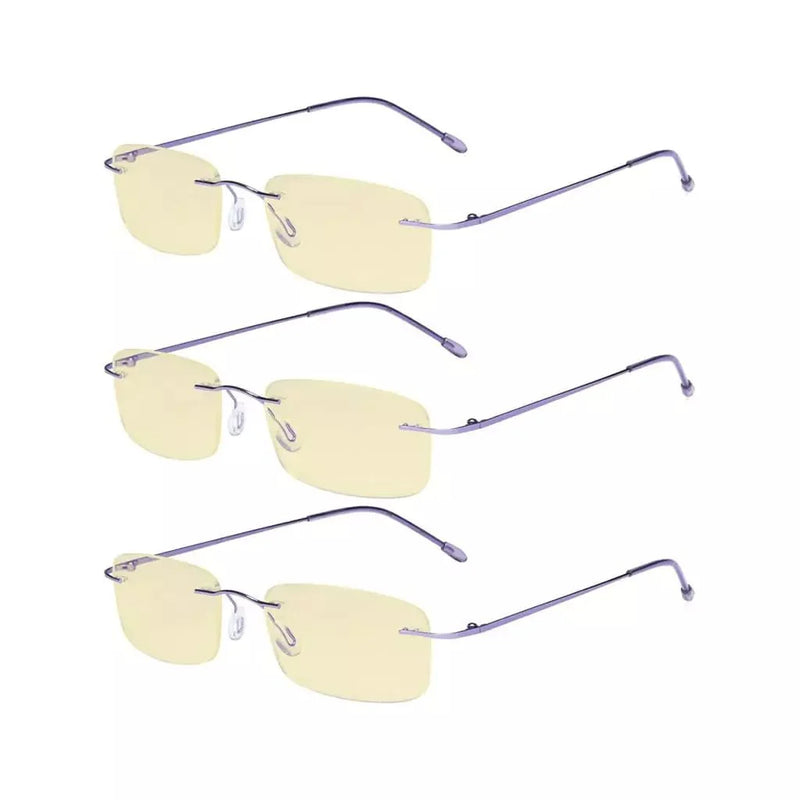 eyekeeper.com 3 Pack Rimless Blue Light Blocking Reading Glasses TMWK8 Eyeglasses