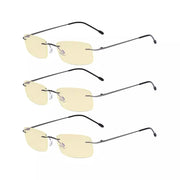 eyekeeper.com 3 Pack Rimless Blue Light Blocking Reading Glasses TMWK8 Eyeglasses