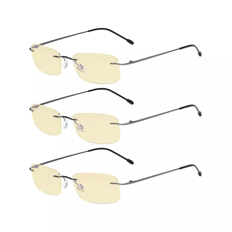 eyekeeper.com 3 Pack Rimless Blue Light Blocking Reading Glasses TMWK8 Eyeglasses