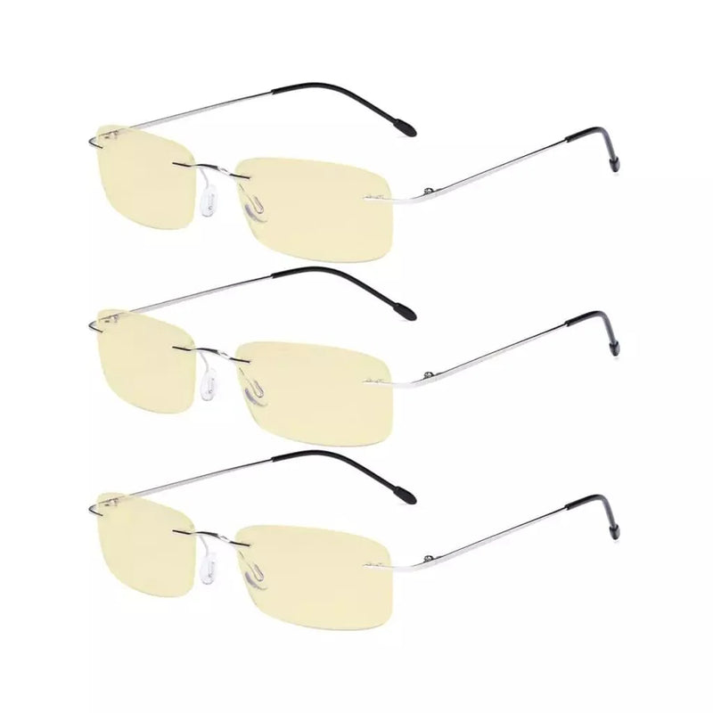 eyekeeper.com 3 Pack Rimless Blue Light Blocking Reading Glasses TMWK8 Eyeglasses