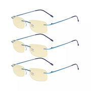 eyekeeper.com 3 Pack Rimless Blue Light Blocking Reading Glasses TMWK8 Eyeglasses