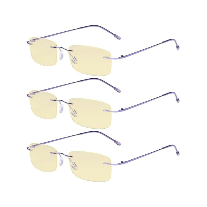 eyekeeper.com - 3 Pack Rimless Blue Light Blocking Reading Glasses TMWK8