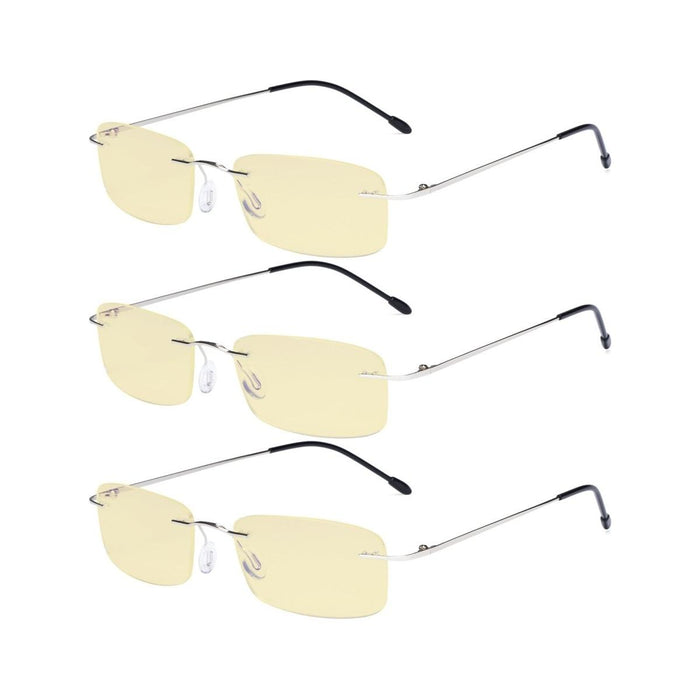 eyekeeper.com - 3 Pack Rimless Blue Light Blocking Reading Glasses TMWK8