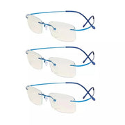 eyekeeper.com 3 Pack Rimless Blue Light Filter Readers UVR1508 Eyeglasses