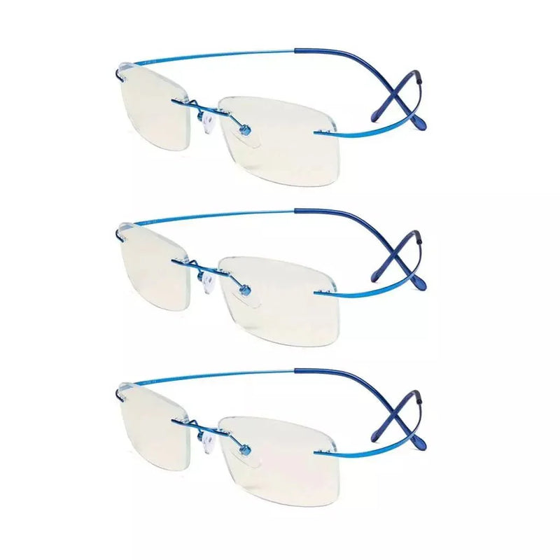eyekeeper.com 3 Pack Rimless Blue Light Filter Readers UVR1508 Eyeglasses