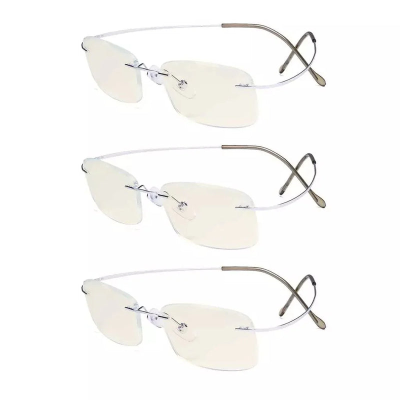 eyekeeper.com 3 Pack Rimless Blue Light Filter Readers UVR1508 Eyeglasses