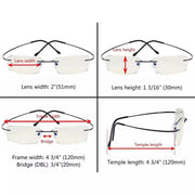 eyekeeper.com 3 Pack Rimless Blue Light Filter Readers UVR1508 Eyeglasses