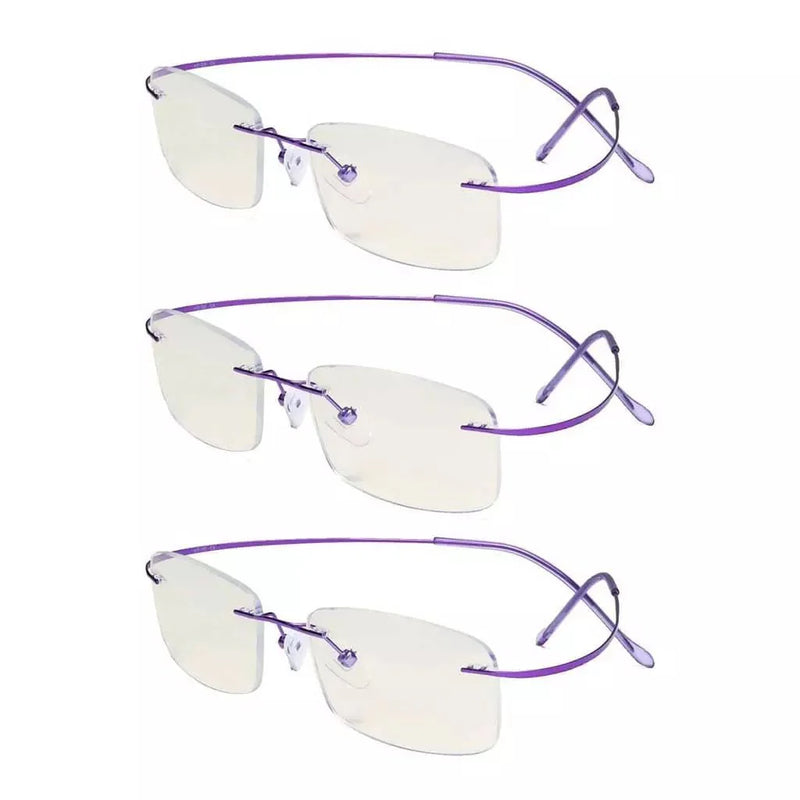 eyekeeper.com 3 Pack Rimless Blue Light Filter Readers UVR1508 Eyeglasses