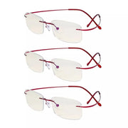 eyekeeper.com 3 Pack Rimless Blue Light Filter Readers UVR1508 Eyeglasses