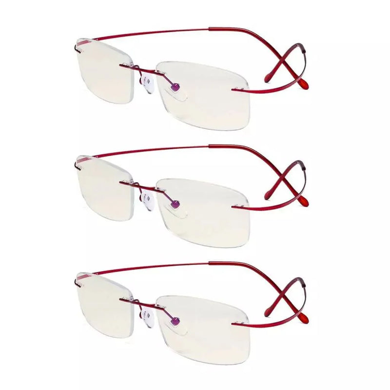 eyekeeper.com 3 Pack Rimless Blue Light Filter Readers UVR1508 Eyeglasses
