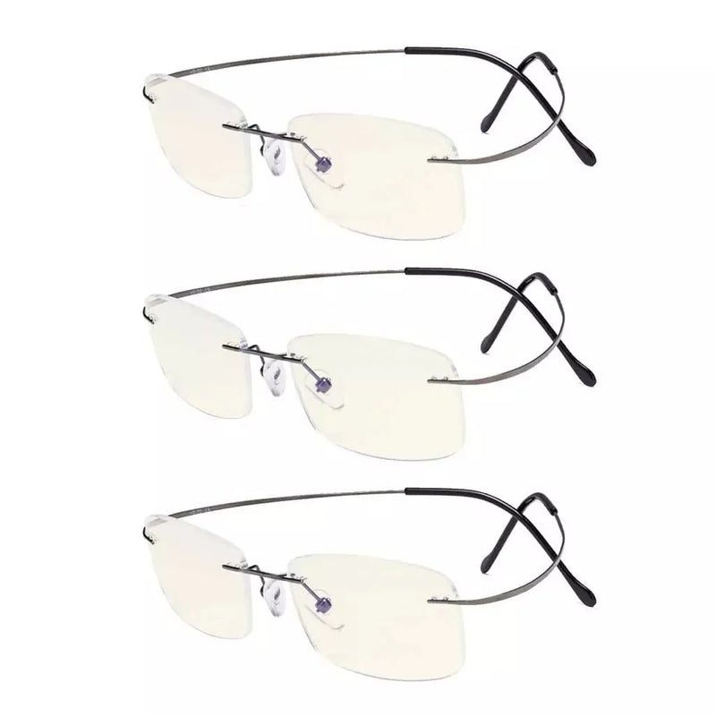 eyekeeper.com 3 Pack Rimless Blue Light Filter Readers UVR1508 Eyeglasses