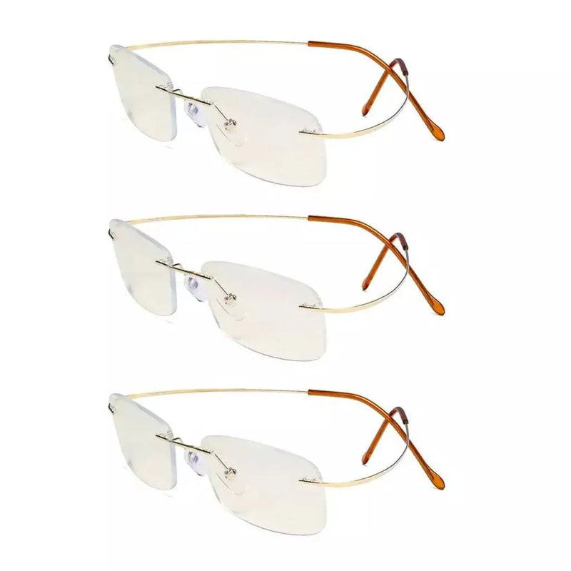 eyekeeper.com 3 Pack Rimless Blue Light Filter Readers UVR1508 Eyeglasses