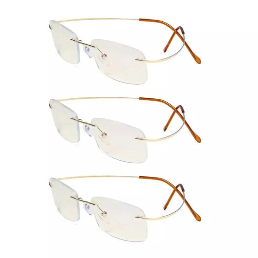 eyekeeper.com 3 Pack Rimless Blue Light Filter Readers UVR1508 Eyeglasses