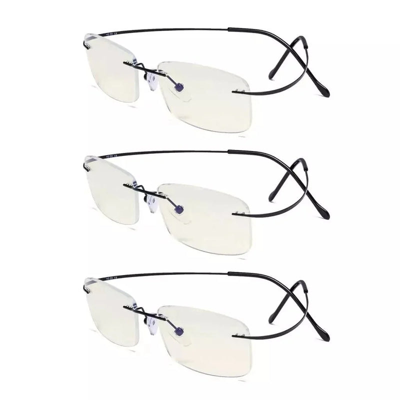 eyekeeper.com 3 Pack Rimless Blue Light Filter Readers UVR1508 Eyeglasses
