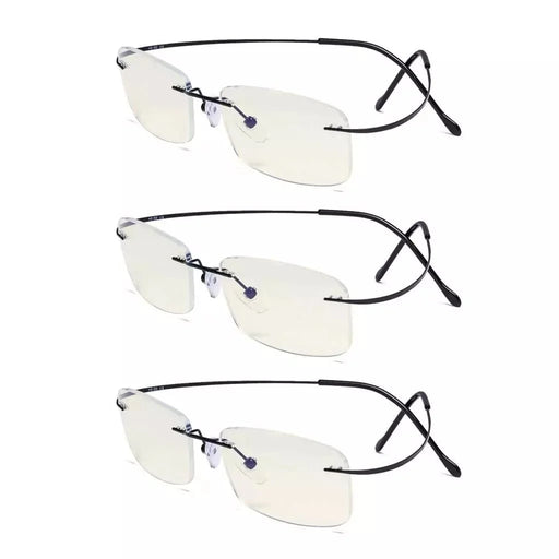 eyekeeper.com 3 Pack Rimless Blue Light Filter Readers UVR1508 Eyeglasses