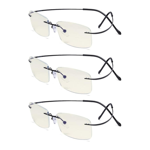 eyekeeper.com - 3 Pack Rimless Blue Light Filter Readers UVR1508